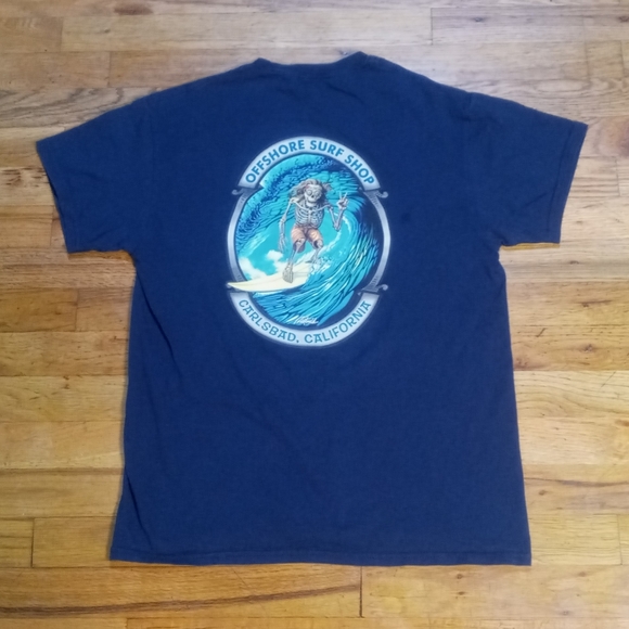 Hippie Skeleton Surfer Surfboard t shirt beach ocean grateful dead pot ganja - Picture 7 of 8